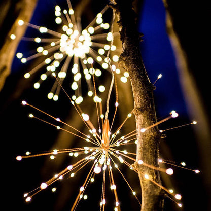 Cross-border led fireworks light #solar light string #Christmas explosion light fireworks #copper wire lights #outdoor garden decoration