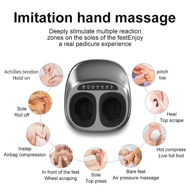 Electric Shiatsu Kneading Foot Massage Instrument Health Care Infrared Heating Pied Feet Massager Detox Foot Spa Machine New